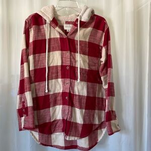 Women’s American Eagle Hooded Flannel Size Small